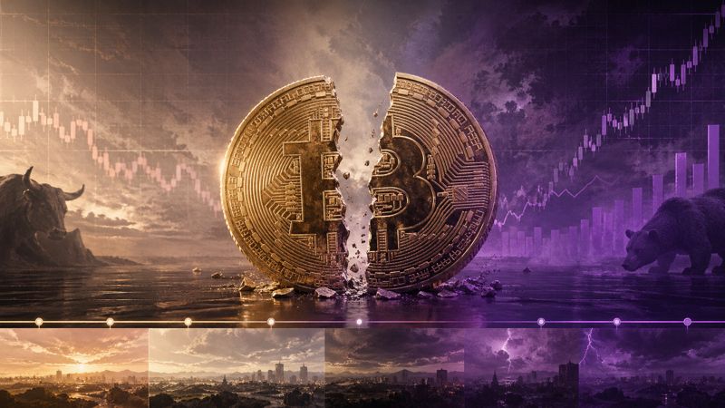 Bitcoin halving 2024 concept with price reaction and market timeline