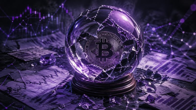 Bitcoin price prediction concept with fragmented forecast data and market uncertainty