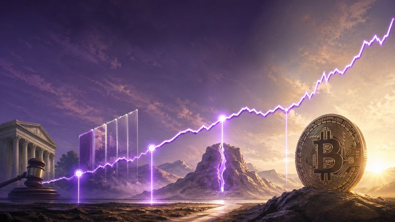 Bitcoin price timeline across 2024 showing ETF approval and halving event markers