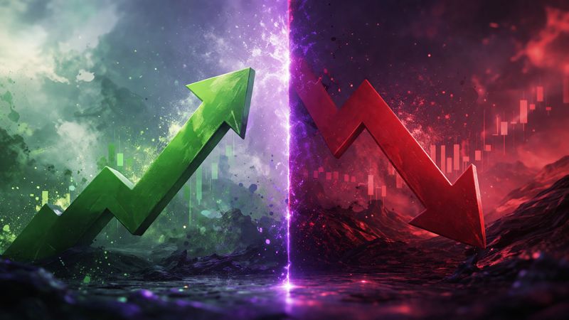 Bull and bear scenario visualization for Bitcoin price forecast 2026