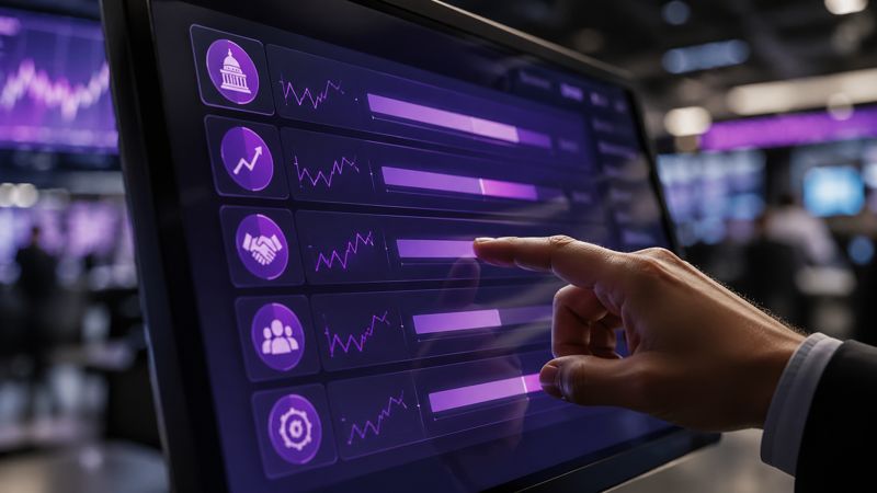 Prediction market platform interface showing outcome probabilities and participation data