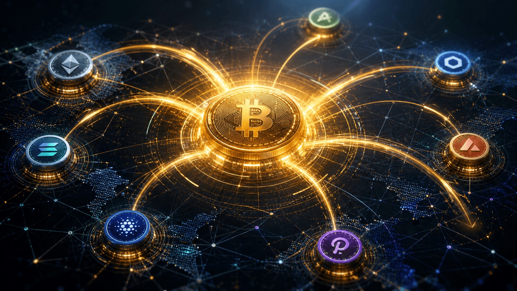 Capital rotation from Bitcoin to altcoins visualization