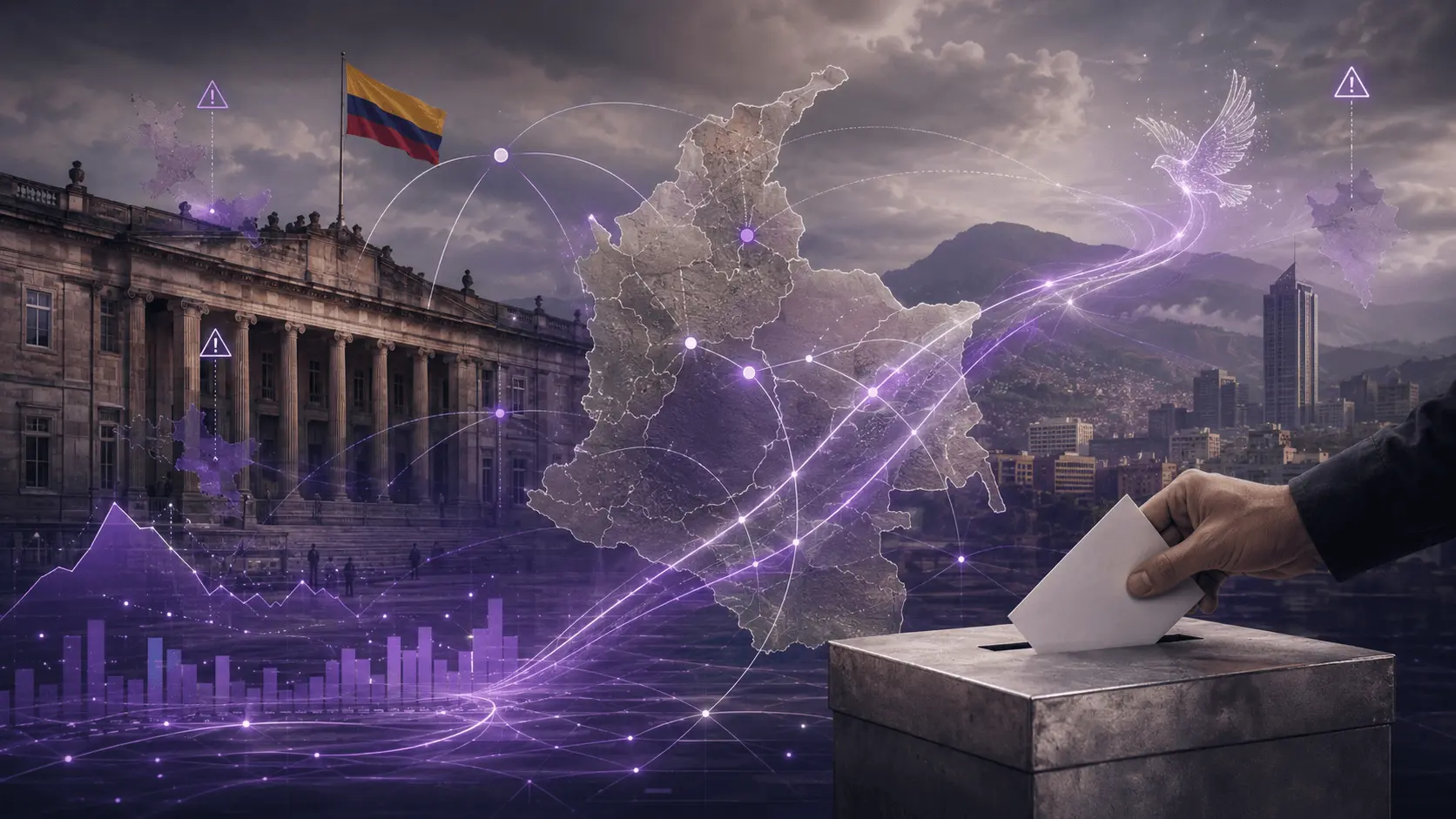 Colombia election 2026 forecasting concept with security and peace process signals