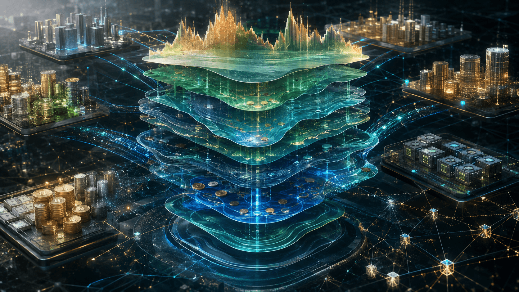 Crypto market depth visualized through liquidity pools and exchange connections