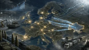 Europe defense spending 2026 forecast with NATO map and defence industry signals