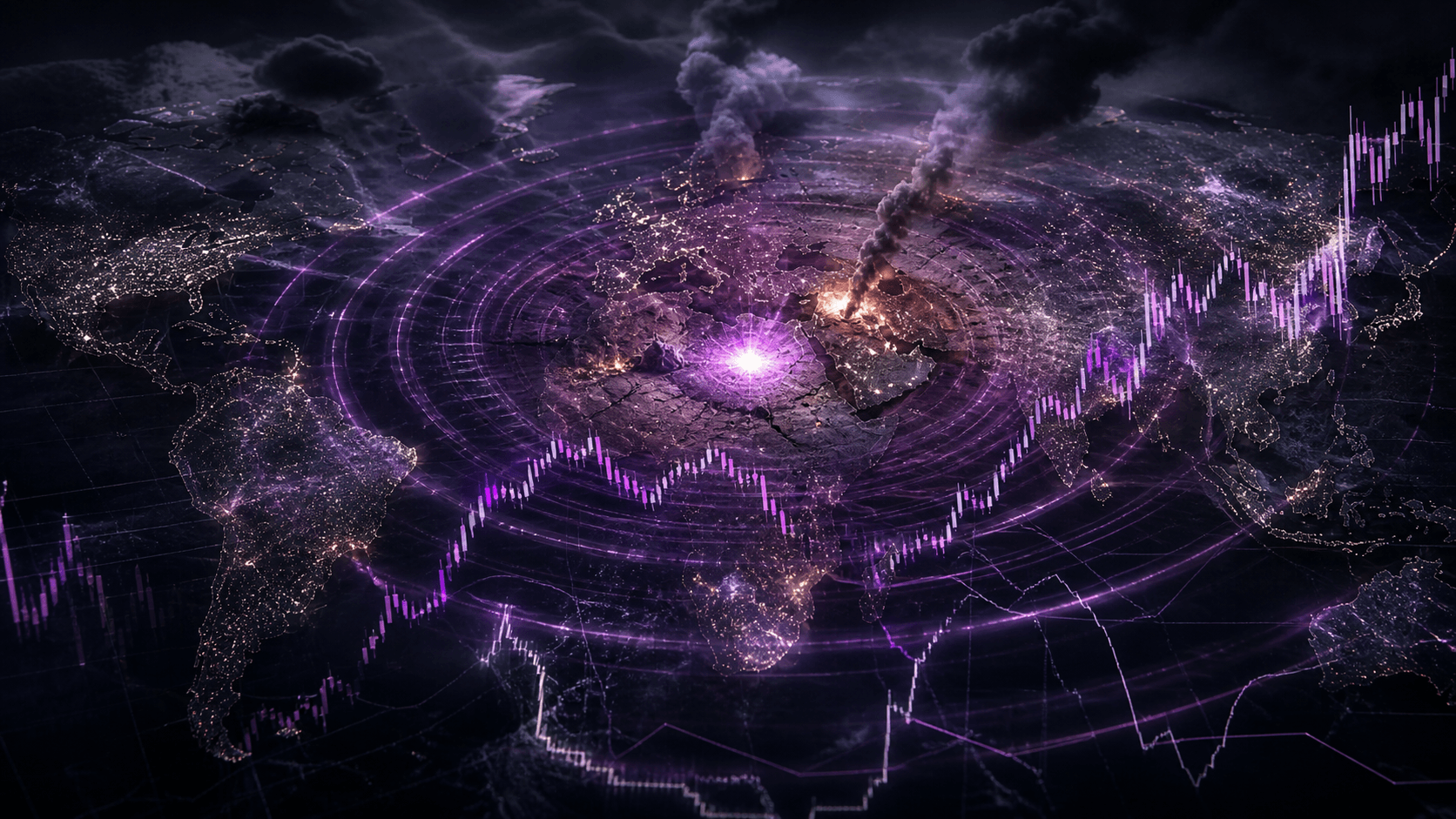 Market reaction waves from geopolitical events affecting crypto prices