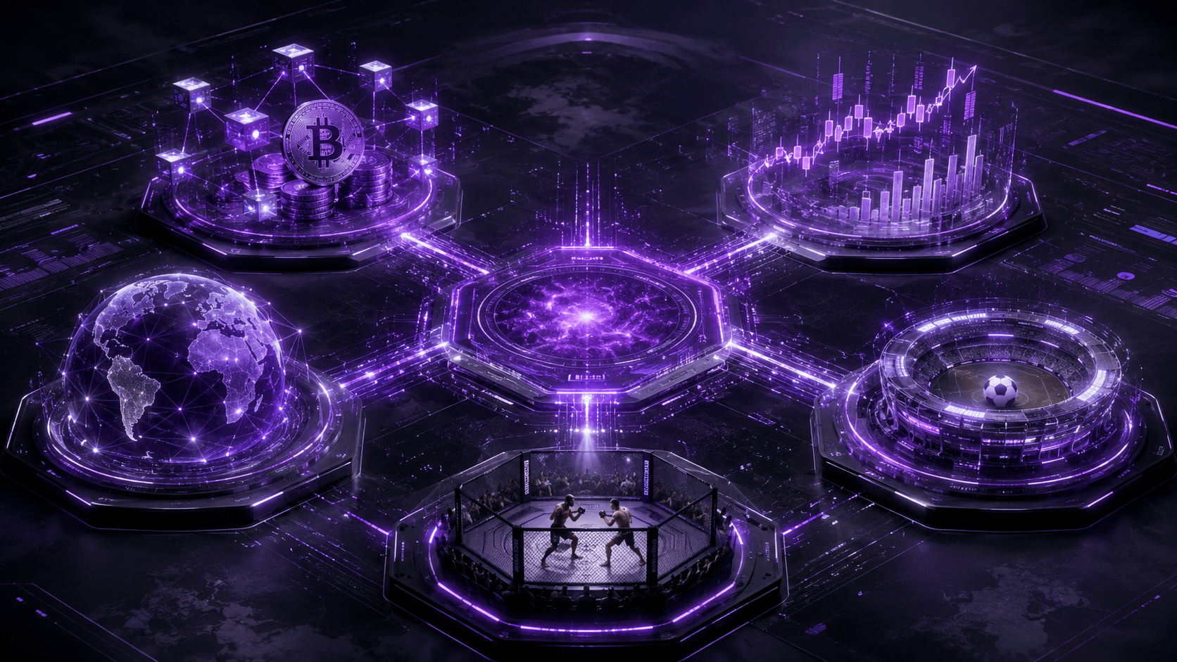 Nexory platform verticals crypto finance geopolitics sports MMA