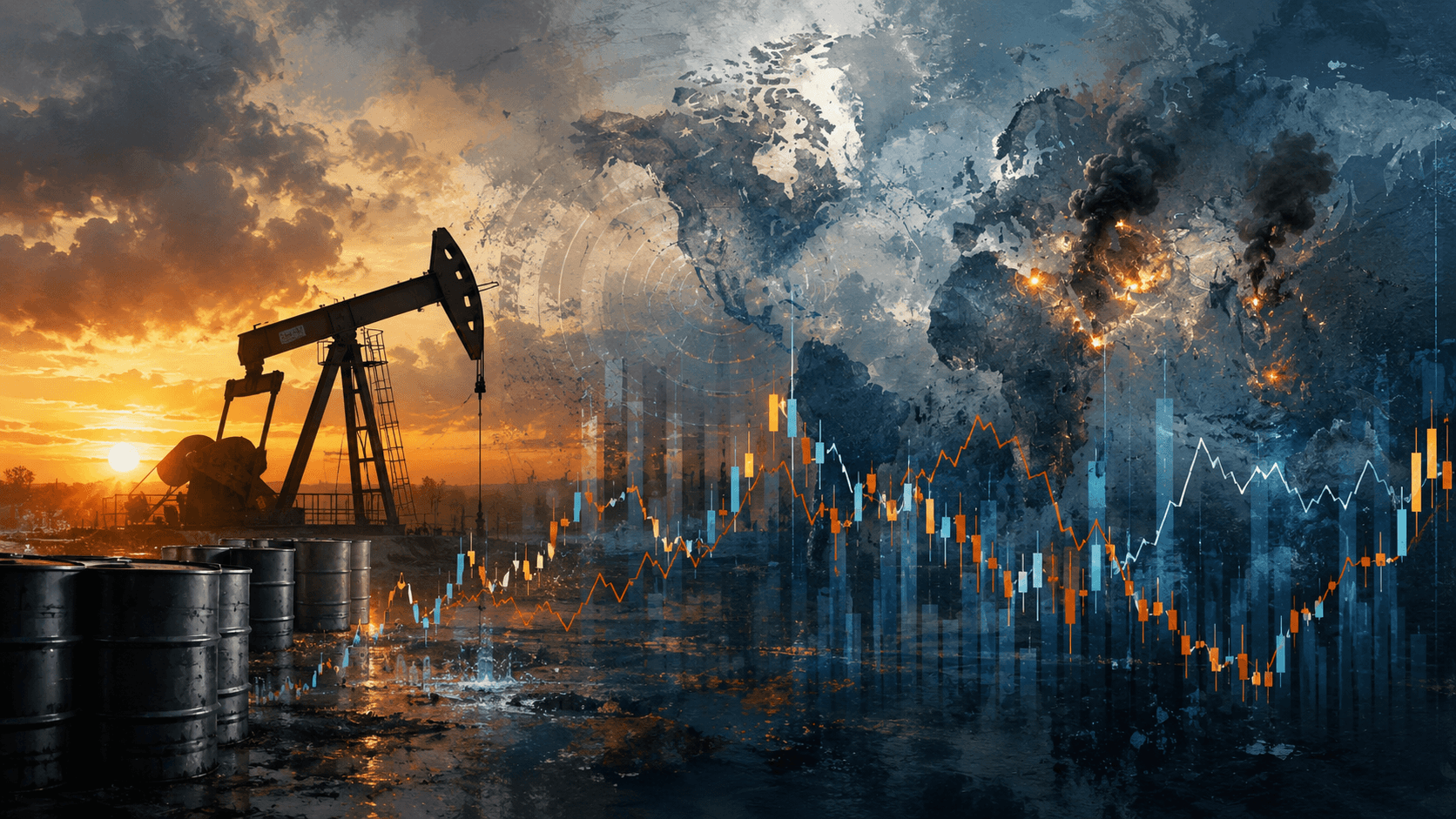 Oil price volatility and geopolitical risk scenario visualization