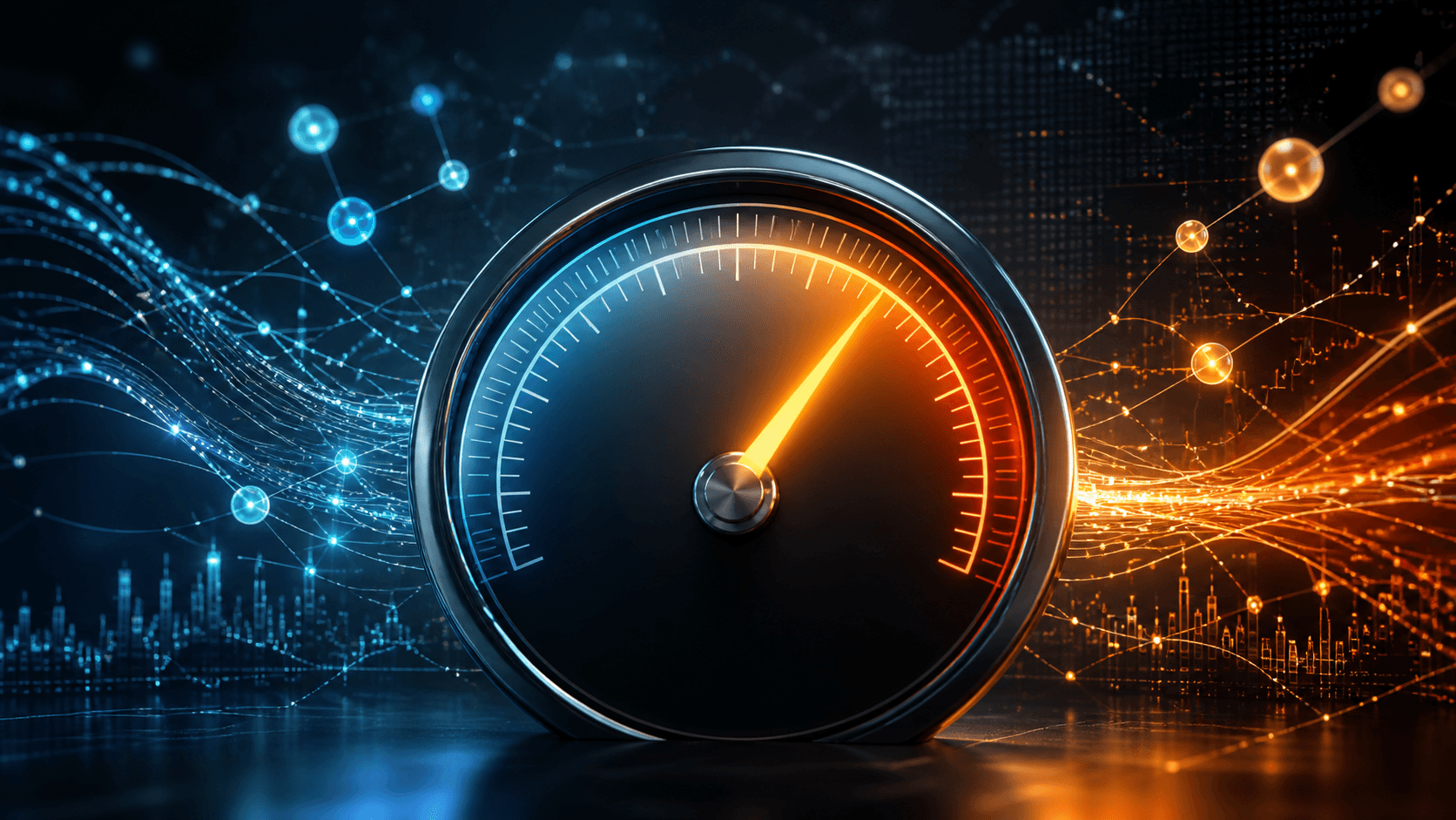 Probability gauge showing prediction market percentage reading