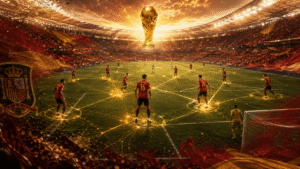 Spain World Cup 2026 prediction concept with tactical passing network