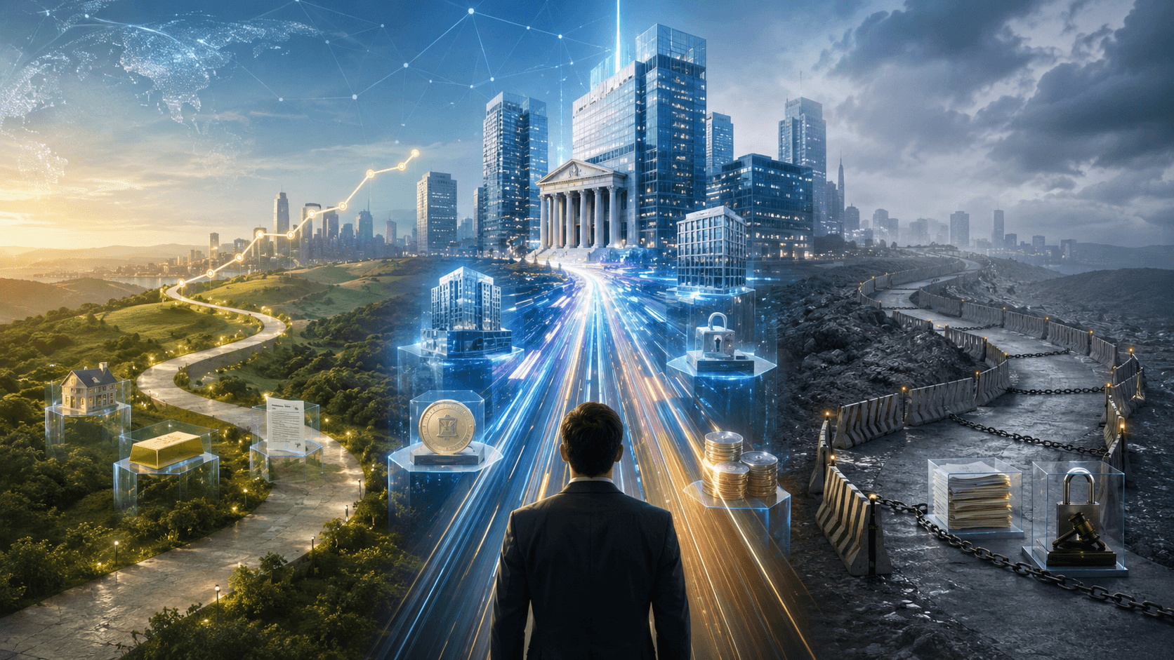Tokenization adoption scenarios shown across a digital finance landscape