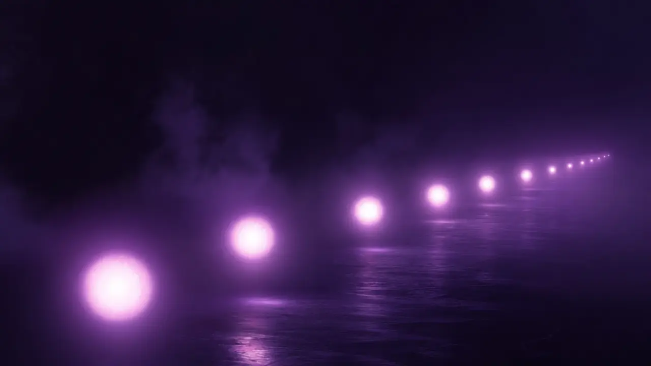 Abstract timeline of glowing milestone markers representing upcoming game releases