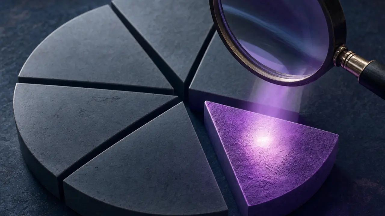Illustration of a lens focusing on a single segment of a market, representing niche specialization