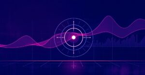 Abstract prediction market accuracy concept with probability curves and calibration signals
