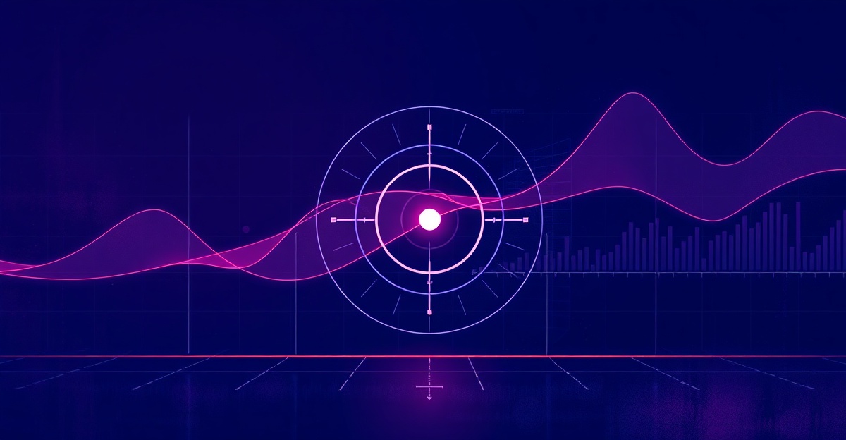 Abstract prediction market accuracy concept with probability curves and calibration signals
